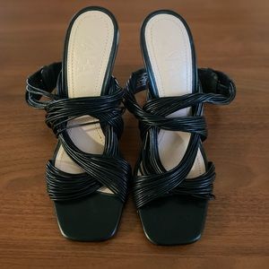 ZARA BLACK LEATHER HEELS